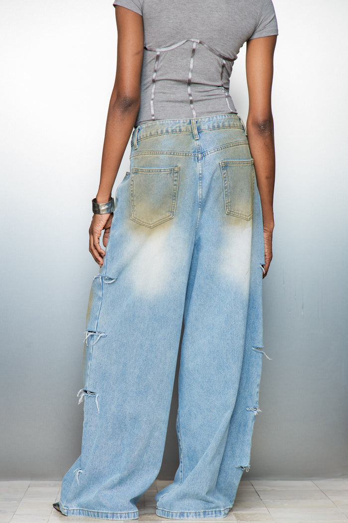 Cary Hayley Torn Barrel Jeans