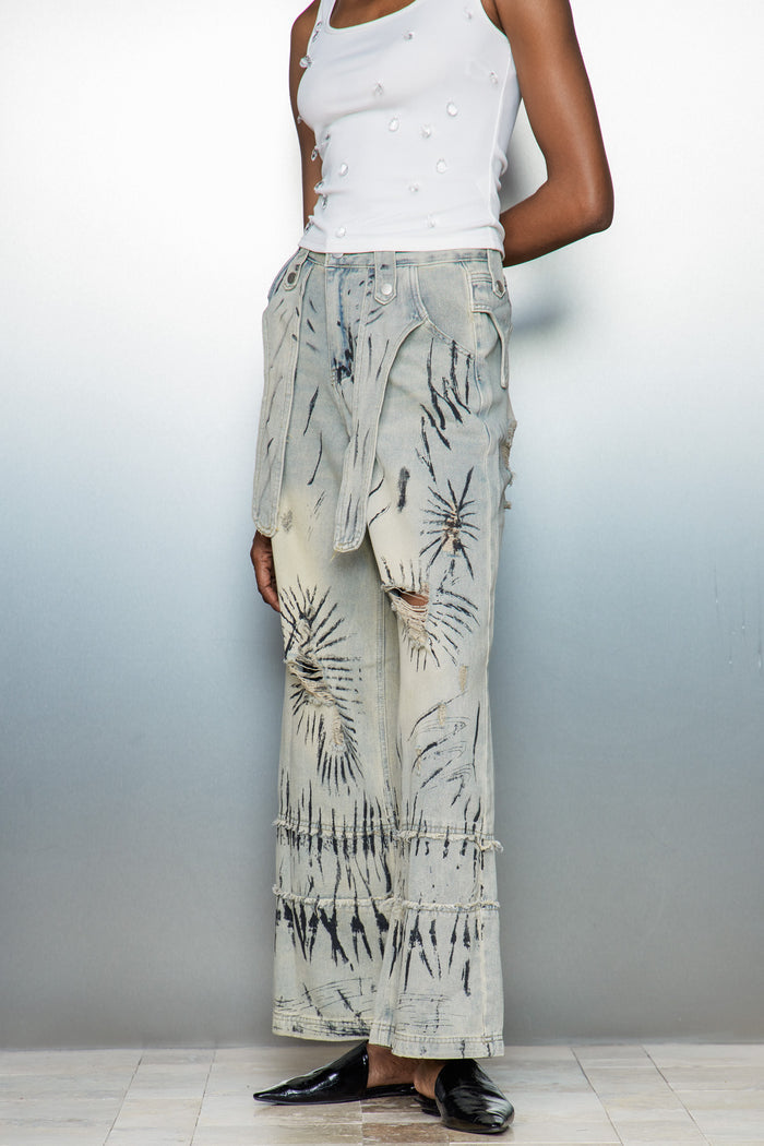 Caryn Graffiti Barrel Jeans