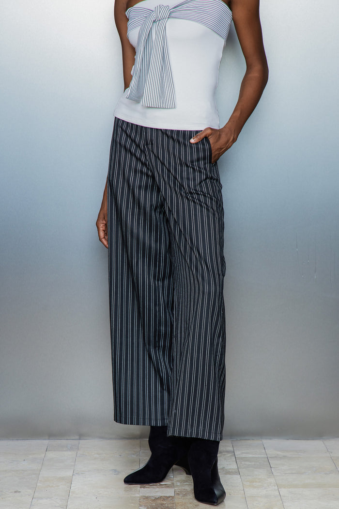 Cassio Stripe Lace Straight Pants