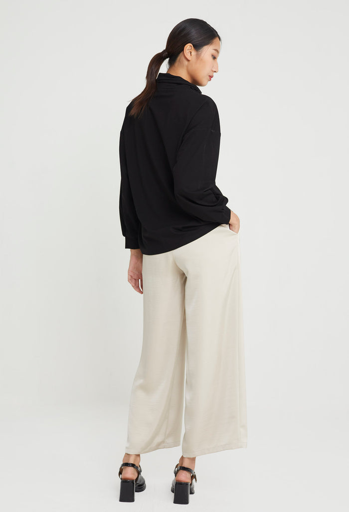 Casual Long Sleeves Turtle-Neck Top