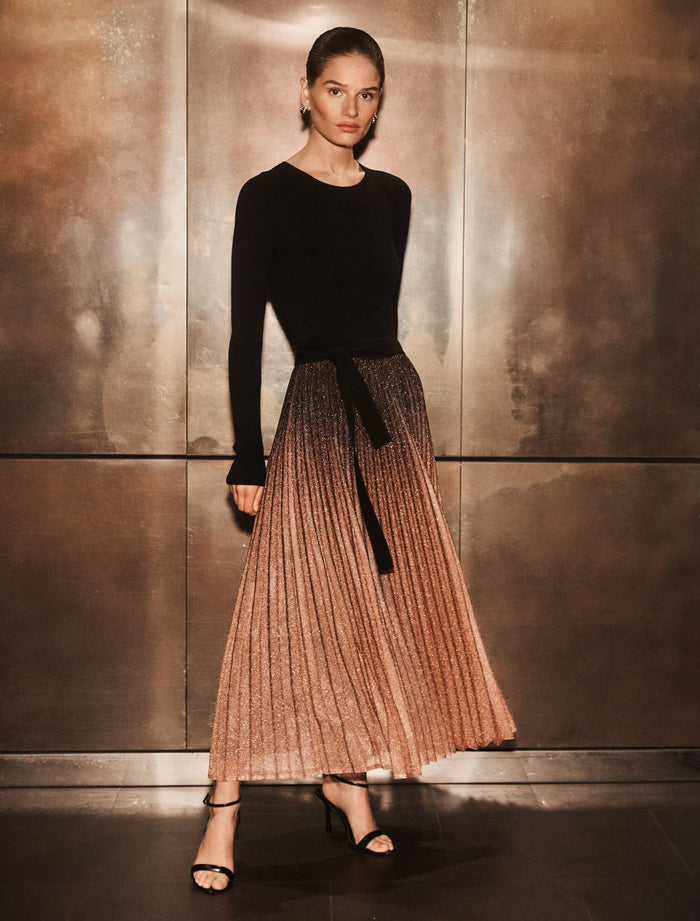 Celina Ombre Metallic Midi Dress Forever New
