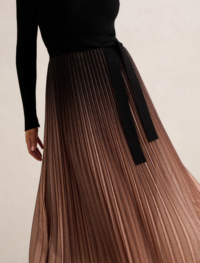 Celina Ombre Metallic Midi Dress Forever New