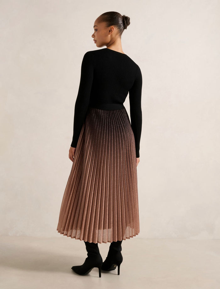 Celina Ombre Metallic Midi Dress Forever New