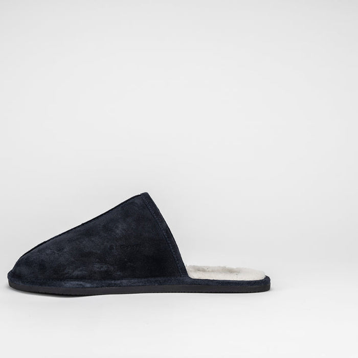 Charlton Navy Suede Slippers in Navy