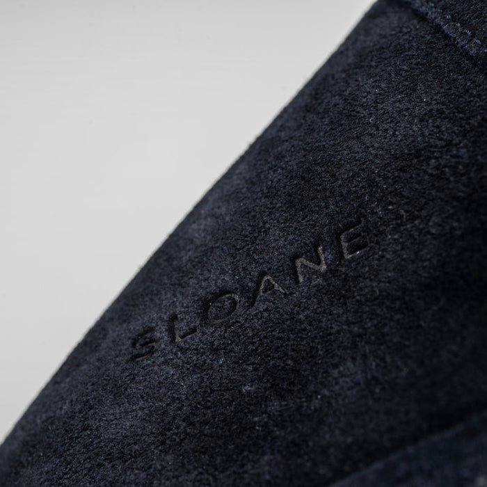 Charlton Navy Suede Slippers in Navy