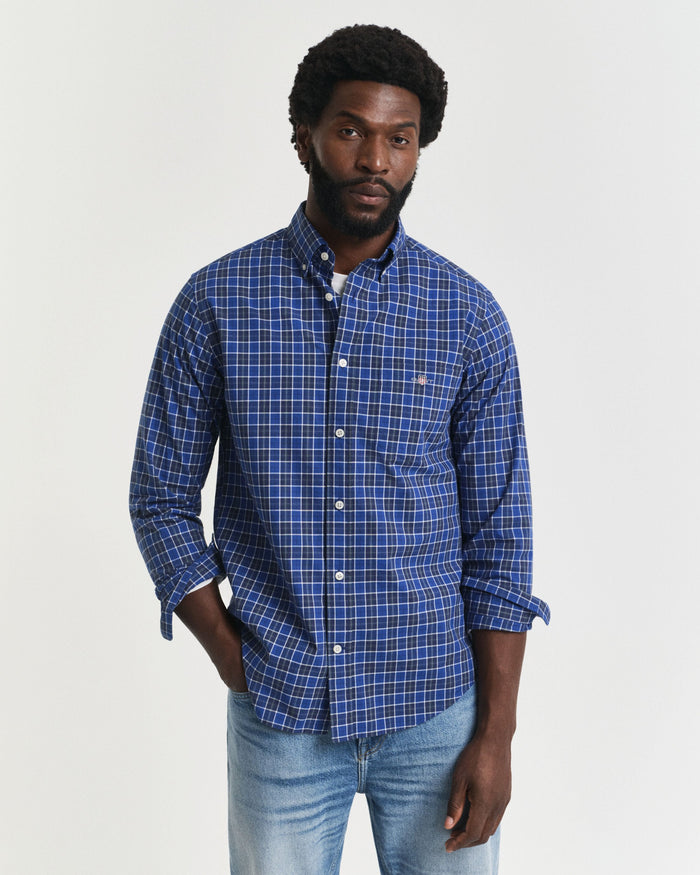Checked Classic Poplin Shirt in Blue