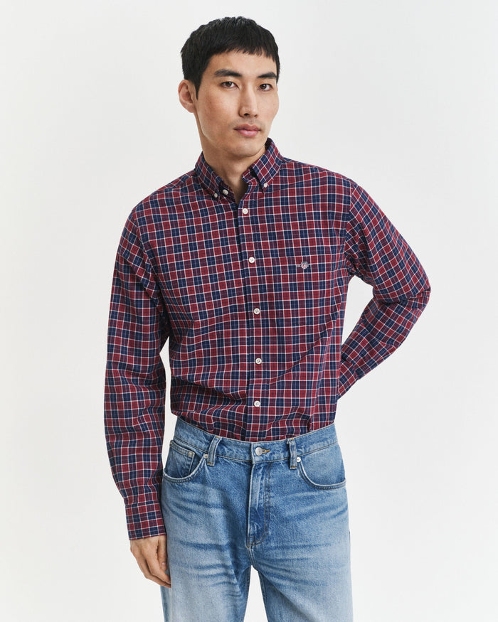 Checked Classic Poplin Shirt in Red