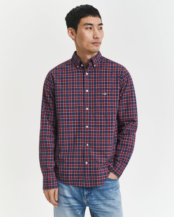 Checked Classic Poplin Shirt in Red