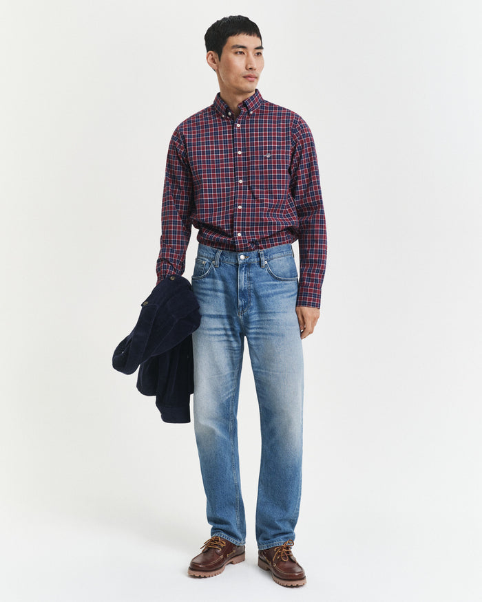 Checked Classic Poplin Shirt in Red