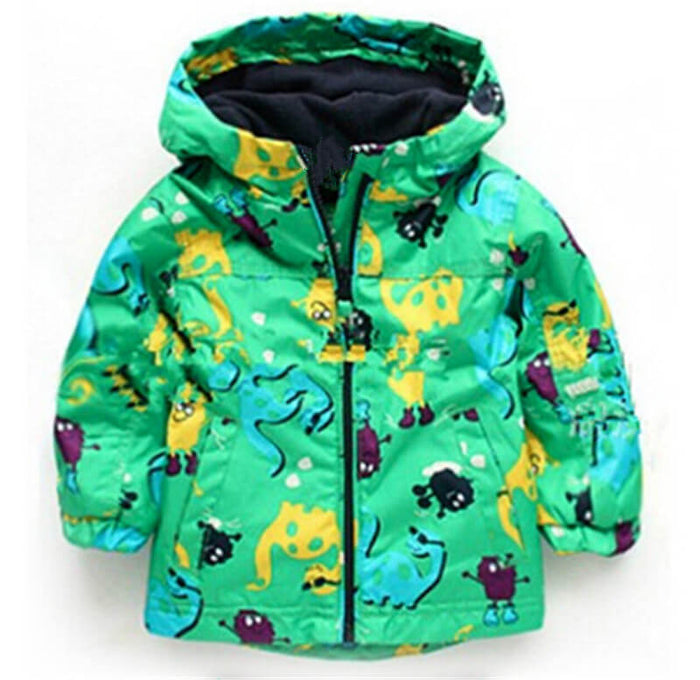 Children's Dinosaur Hooded Jacket | Boys Windproof Waterproof Jacket