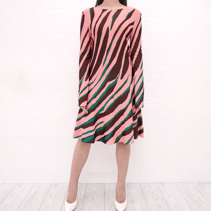 CHRISTIAN DIOR MULTI-COLOUR KNIT DRESS - SIZE 38