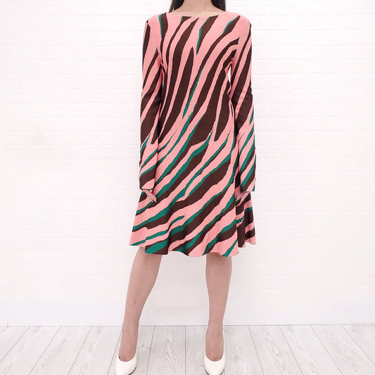 CHRISTIAN DIOR MULTI-COLOUR KNIT DRESS - SIZE 38