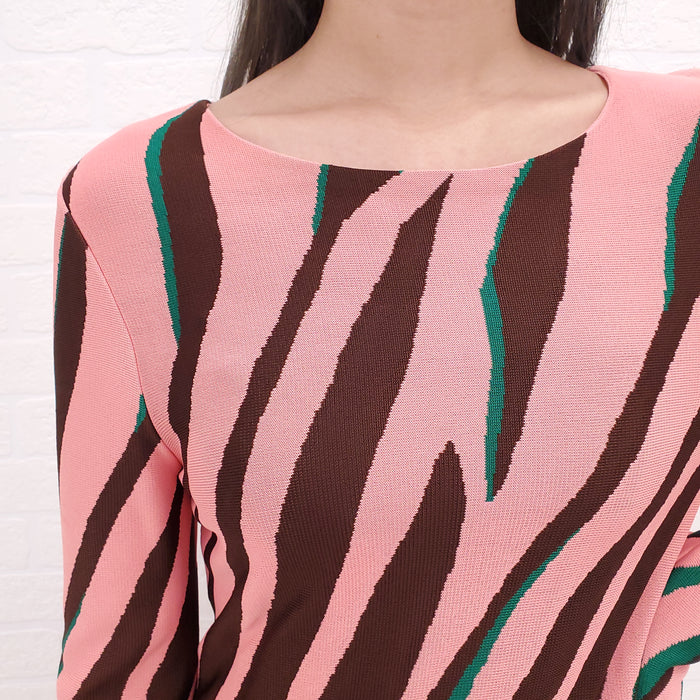 CHRISTIAN DIOR MULTI-COLOUR KNIT DRESS - SIZE 38