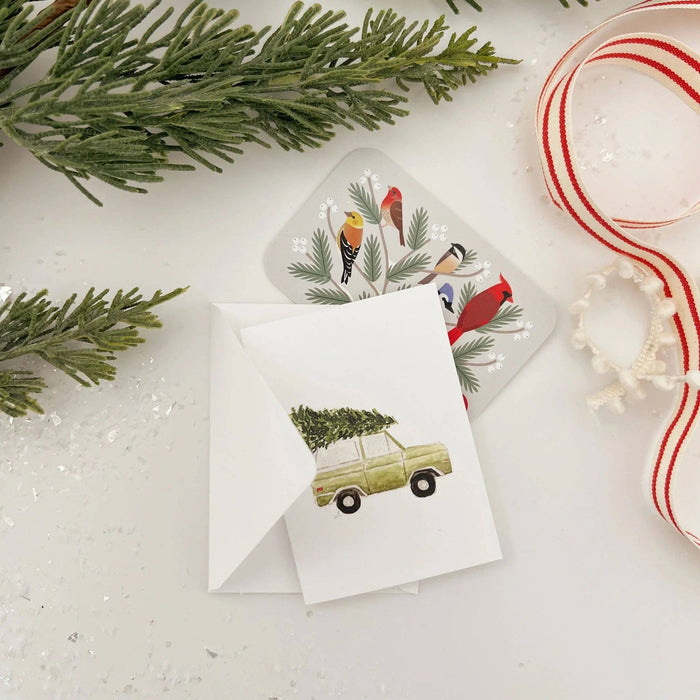 Christmas tree truck mini enclosure notecard