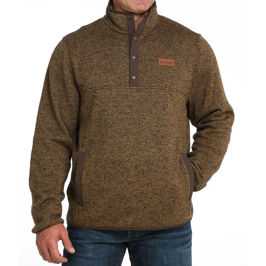 Cinch 1/4 Button Up Pullover in Khaki