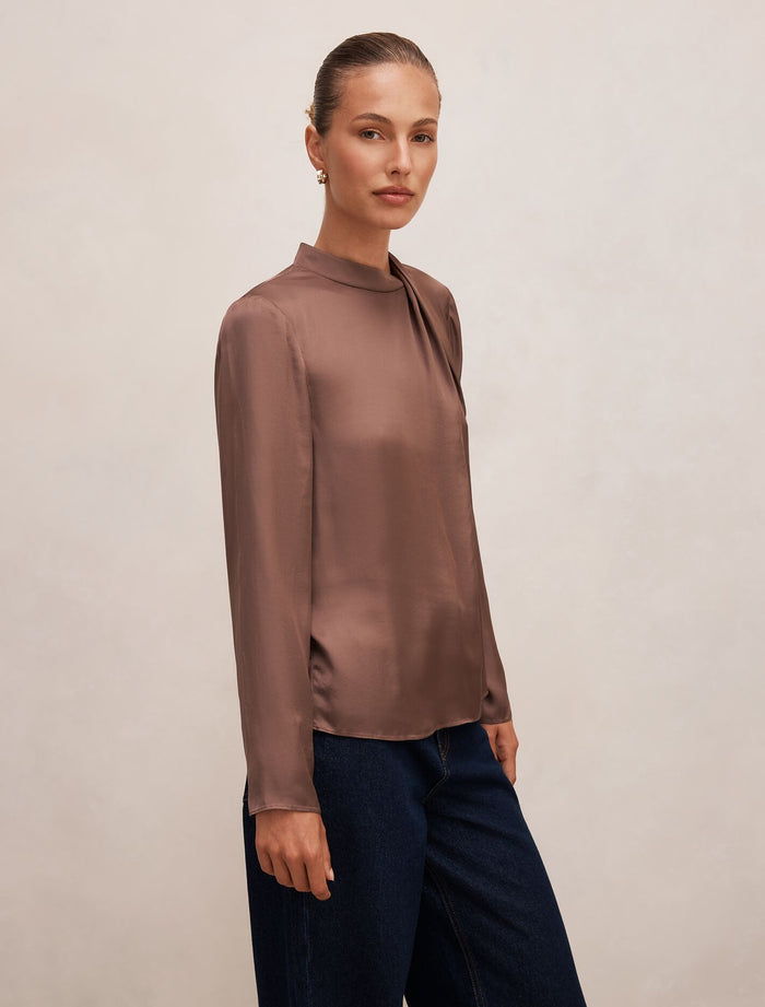 Clara Drape Neck Blouse Forever New
