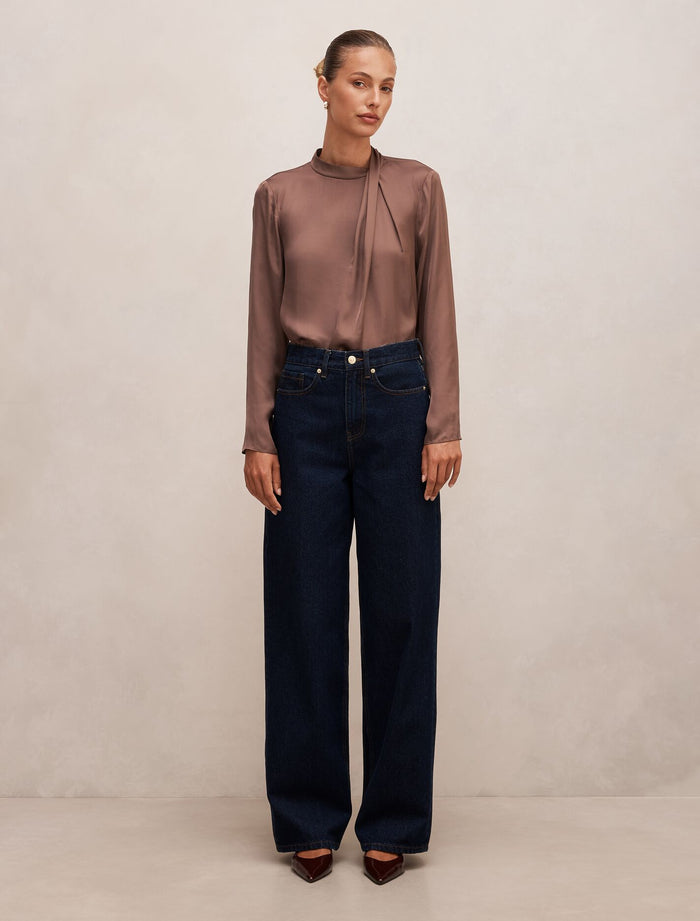 Clara Drape Neck Blouse Forever New