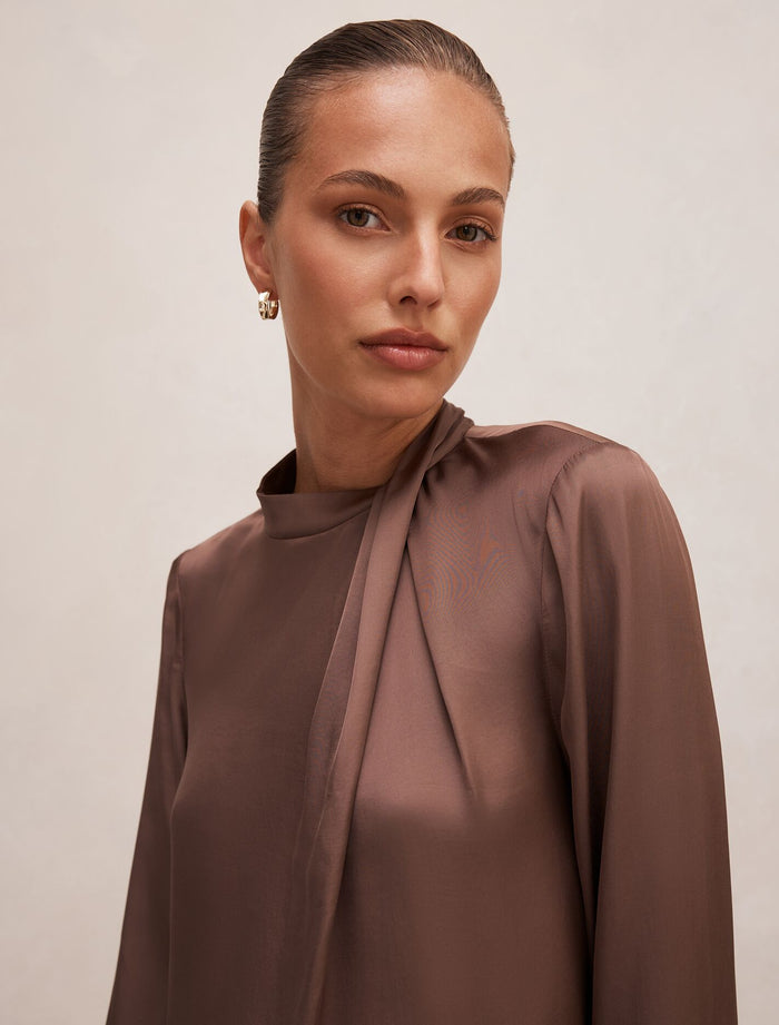 Clara Drape Neck Blouse Forever New