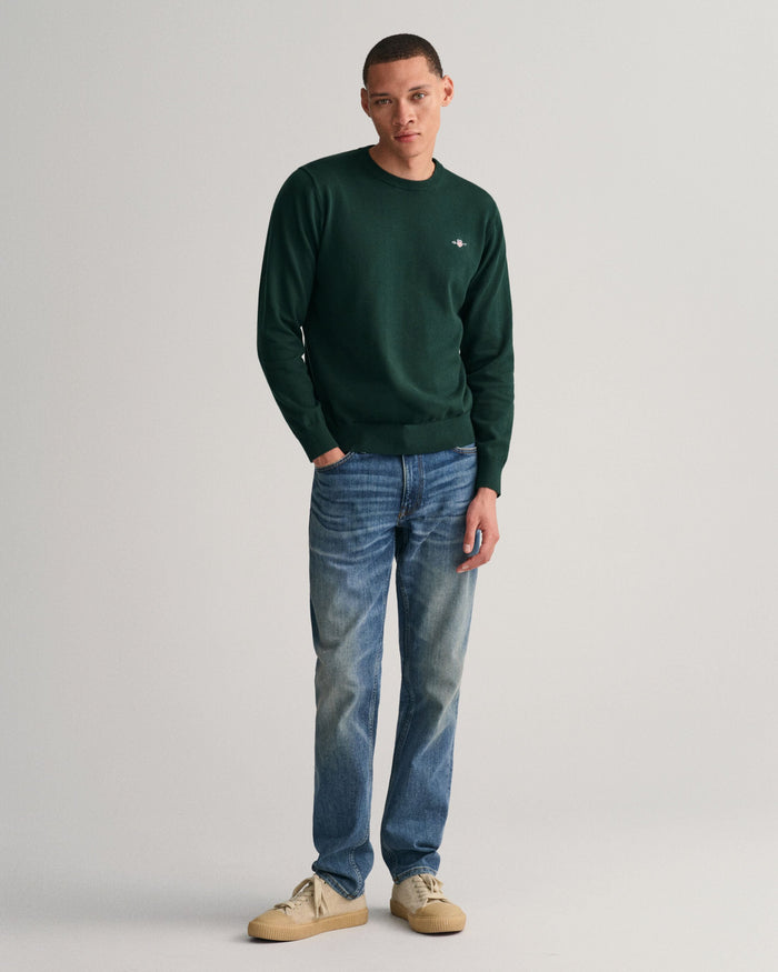 Classic Crew Neck Sweater in Green