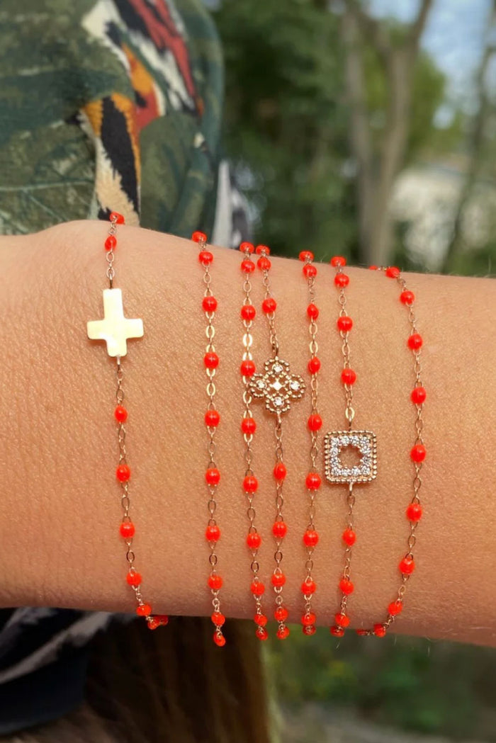 Classic Gigi Bracelet - Coral 18k Yellow Gold