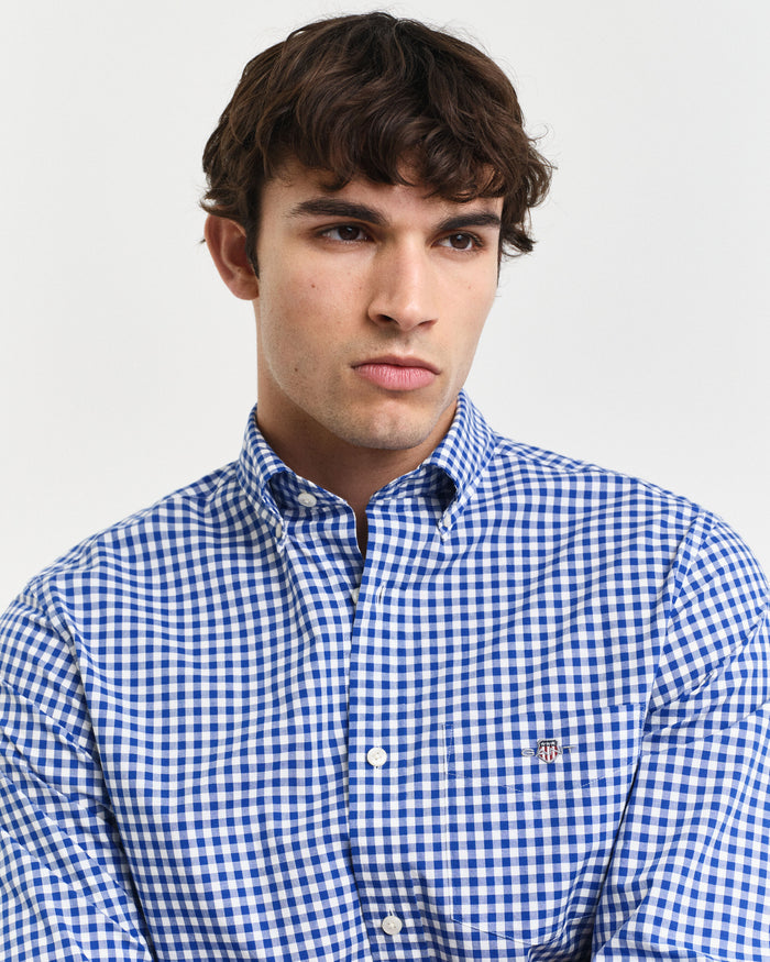 Classic Gingham Poplin Shirt in Blue