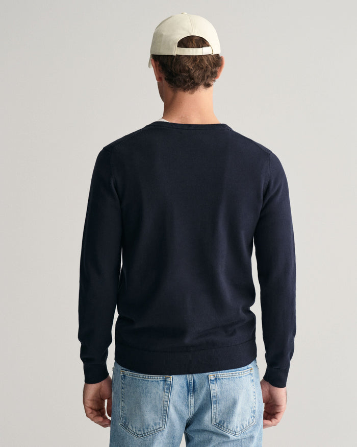 Classic V-Neck Sweater in Navy