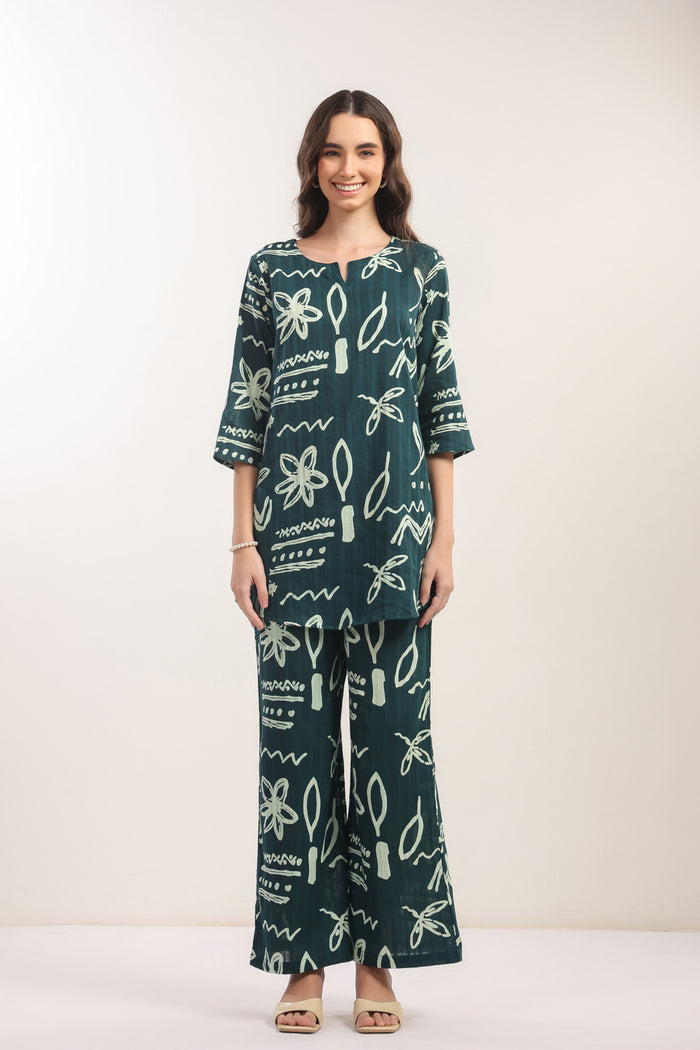 Coastal Calm Blue Cotton Co-ord Set