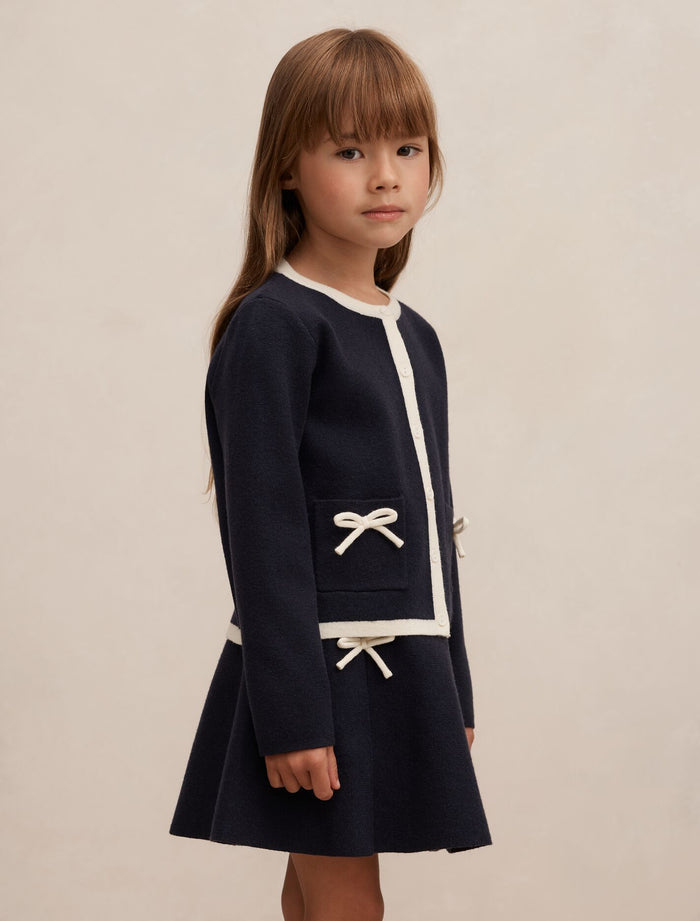 Coco Bow Girls Knit Cardigan Forever New