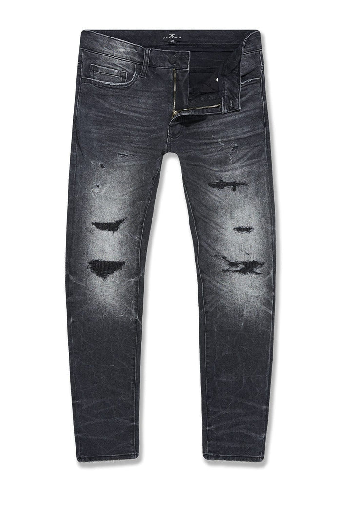 Jordan Craig Collins Meadowlands Denim in Black Shadow, showcasing the stylish black denim fabric and tailored fit.