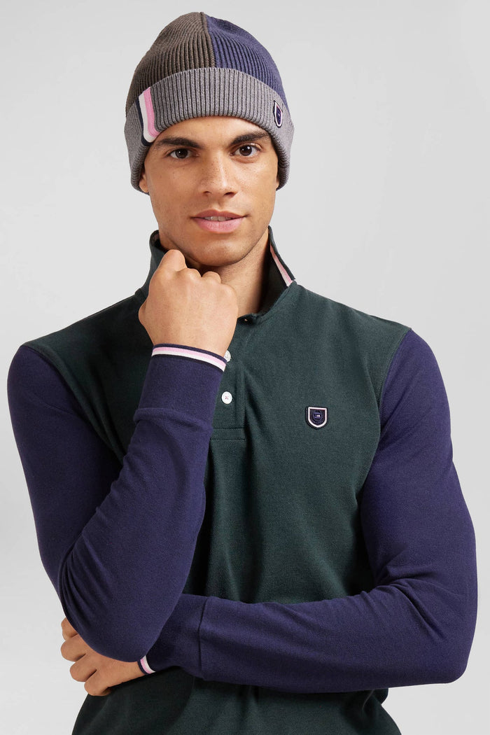 Colourblock Beanie in Grey
