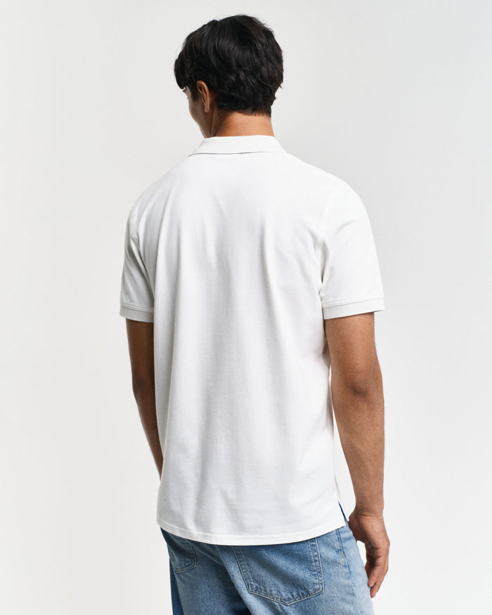 Contrast Piqué Polo in Eggshell
