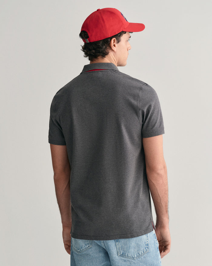 Contrast Piqué Polo Shirt in Antracit