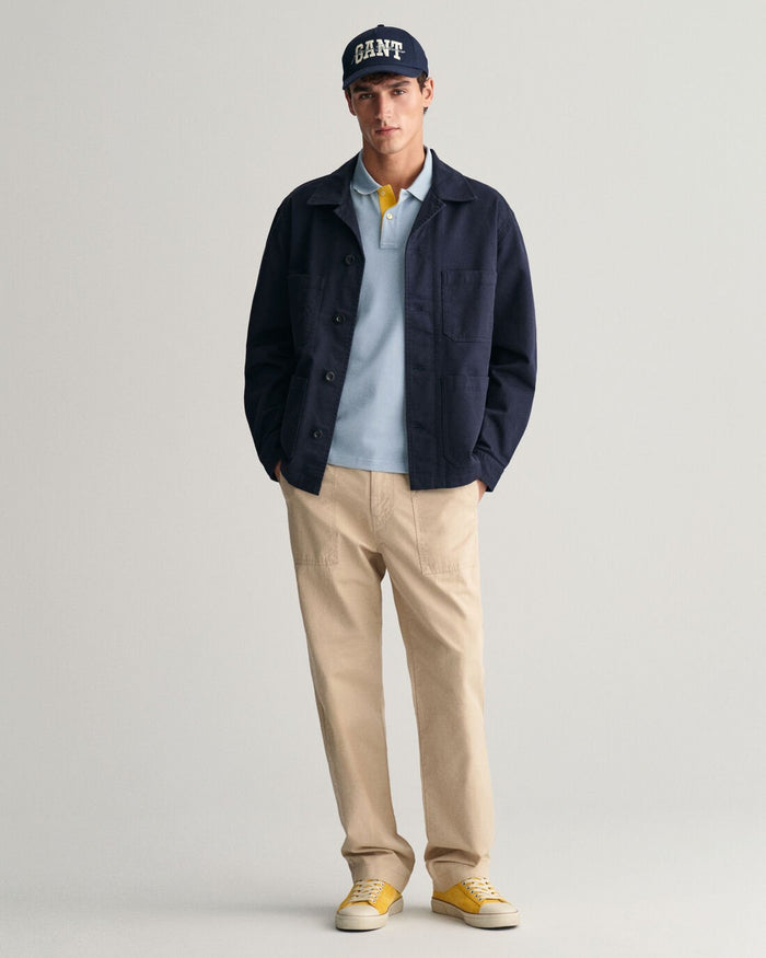 Contrast Piqué Polo Shirt in Dove Blue