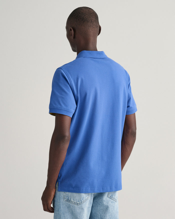 Contrast Piqué Polo Shirt in Rich Blue