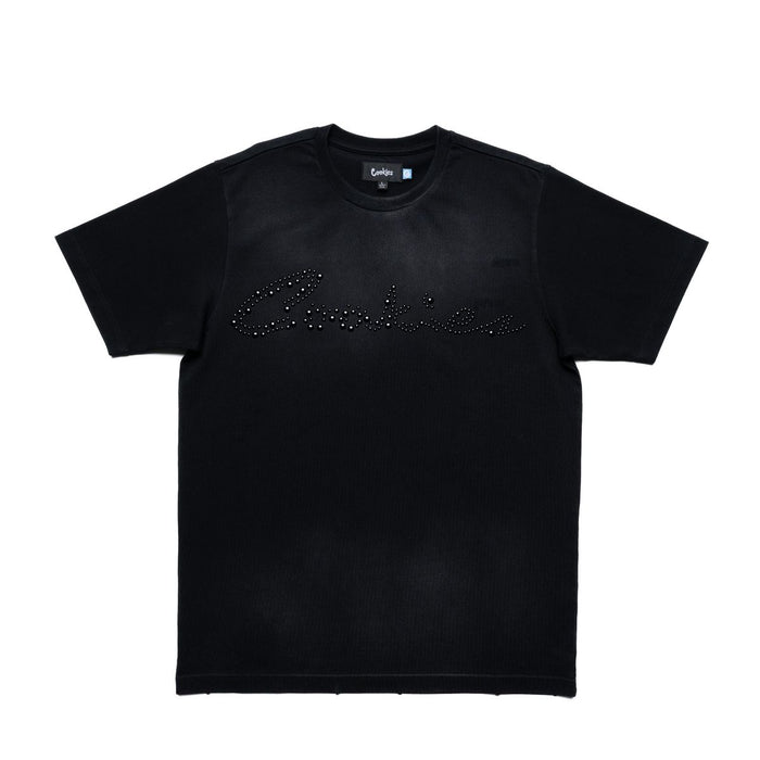 Black Cookies Black Pearl SS Box Knit T-Shirt, casual black tee with classic fit and brand logo, shown on a plain background.