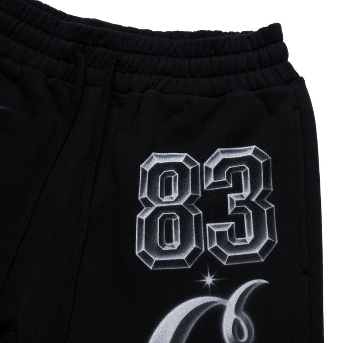Black Cookies Draft Day sweat shorts, casual athletic shorts with logo details, made for comfortable everyday wear.