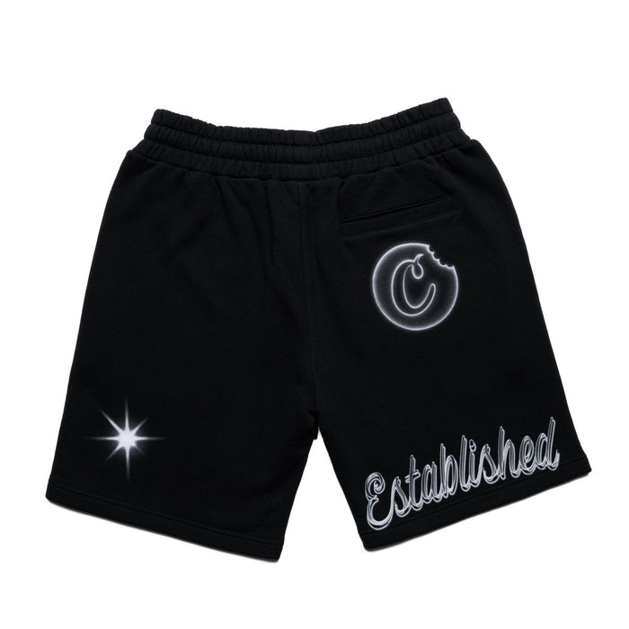 Black Cookies Draft Day shorts, casual cotton sweat shorts with branding and comfortable fit, perfect for relaxed wear.