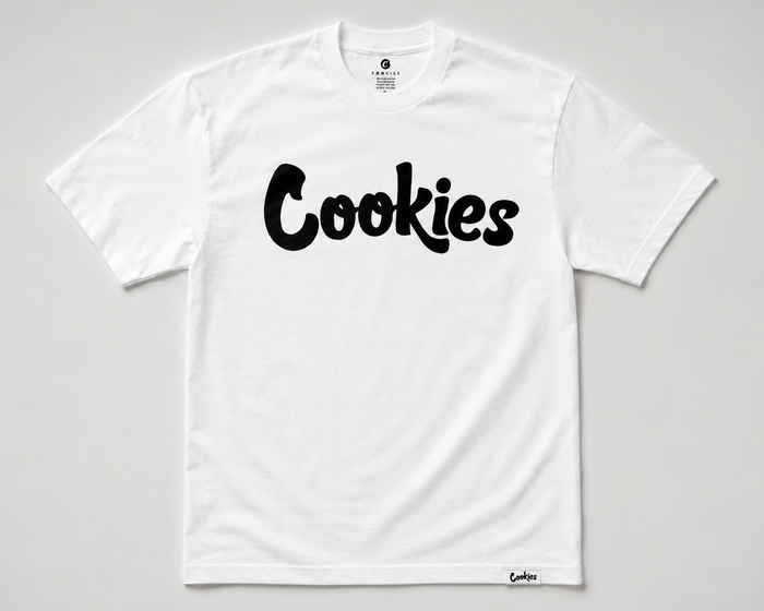 Cookies Original Mint T-shirt in white and black featuring a stylish graphic design, casual fit, and comfortable fabric.