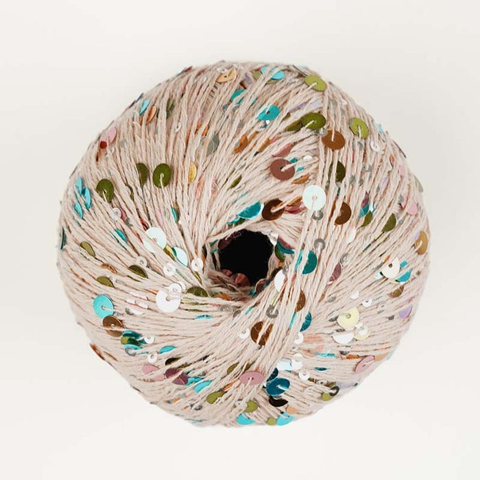 Cosmo Sparkle with sequins - Beige w multicolored sequins (11) Yarn Lana grossa
