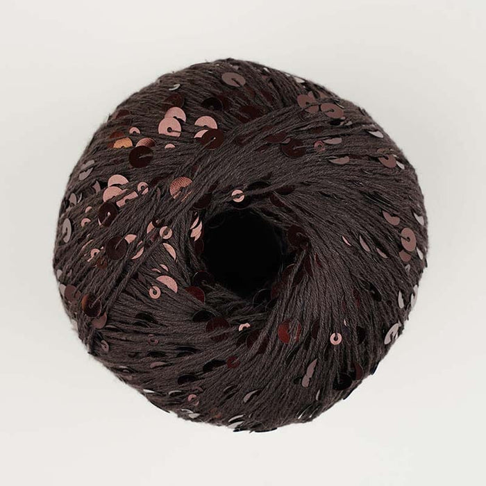 Cosmo Sparkle with sequins - chocolate brown (06) Yarn Lana grossa