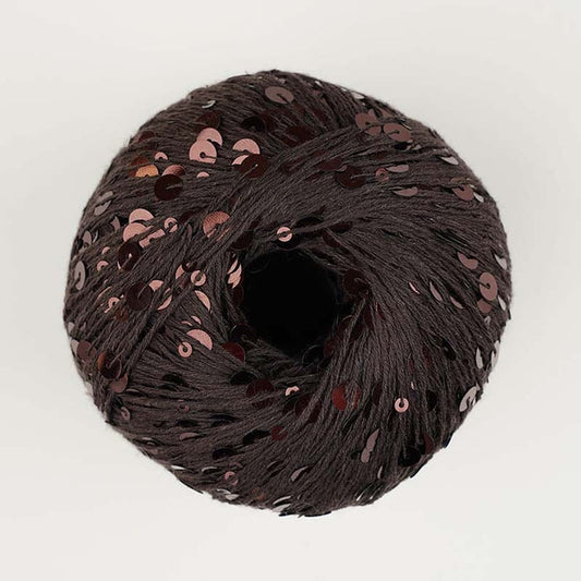 Cosmo Sparkle with sequins - chocolate brown (06) Yarn Lana grossa