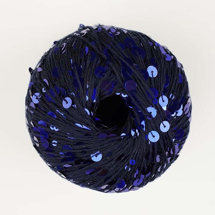Cosmo Sparkle with sequins - dark blue with cobalt blue (19) Yarn Lana grossa