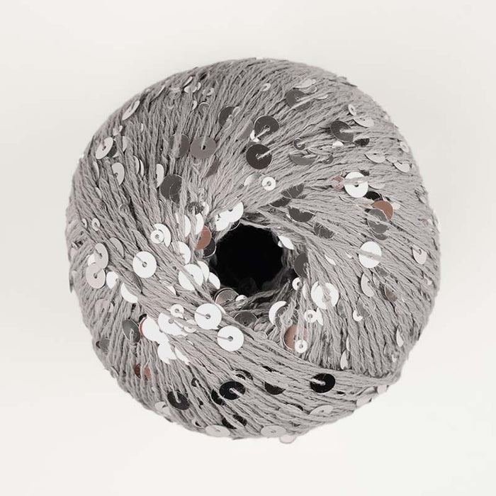 Cosmo Sparkle with sequins - Light grey w silver sequins (02) Yarn Lana grossa