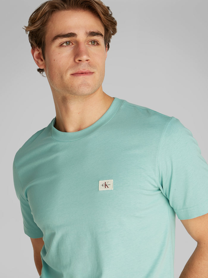 Cotton Badge Tee in Mint