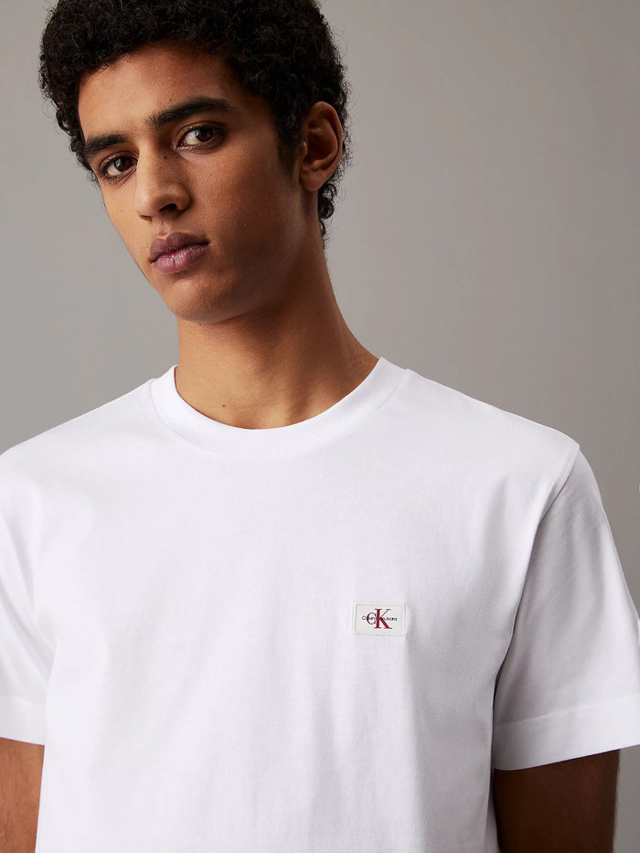 Cotton Badge Tee in White