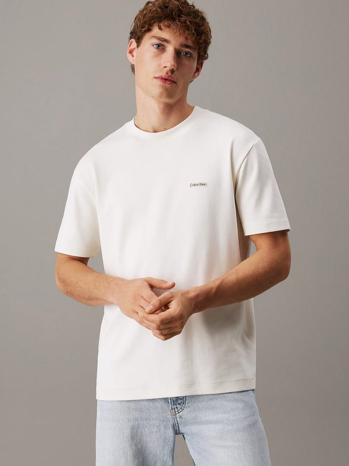 Cotton Stretch Badge Tee in Tofu