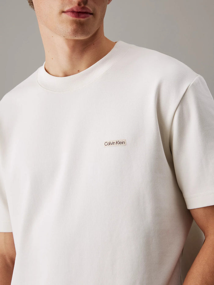 Cotton Stretch Badge Tee in Tofu