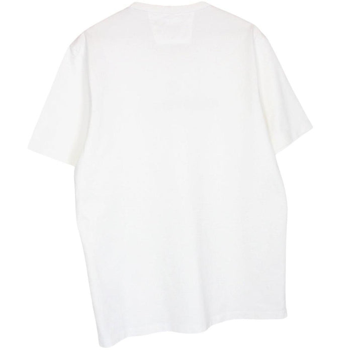 CP Company white pocket t-shirt with embroidered logo and mercerized cotton fabric.