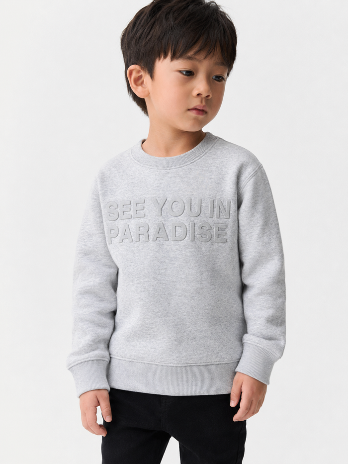 Jordan Craig Kids grey "Paradise" pullover crewneck sweater, cozy and stylish, with a soft fabric and classic fit.
