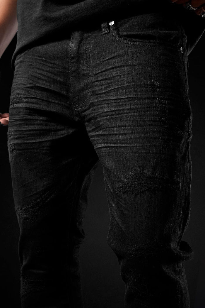 Jordan Craig Sean Tribeca twill denim in black, showcasing the stylish black denim fabric and tailored fit.